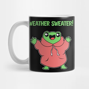 Funny Frog Weather Sweater Mug